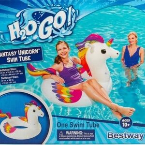 H2O Go! Unicorn Swim Ring - Colorful Pool or Beach Toy Ages 10+
